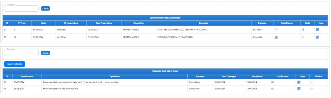 app cloud odontotecnico elenco fascicolo tecnico